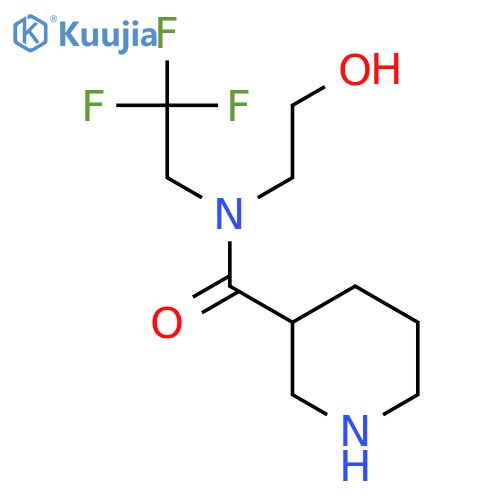 N-(2-hydroxyethyl)-N-(2,2,2-trifluoroethyl)piperidine-3-carboxamide structure