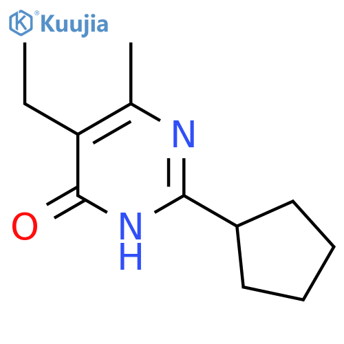 2-Cyclopentyl-5-ethyl-6-methyl-3,4-dihydropyrimidin-4-one structure