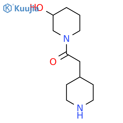 1-(3-Hydroxypiperidin-1-yl)-2-(piperidin-4-yl)ethan-1-one structure