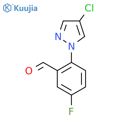 2-(4-Chloro-1h-pyrazol-1-yl)-5-fluorobenzaldehyde structure
