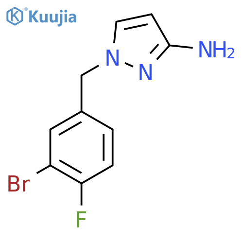 1-[(3-bromo-4-fluorophenyl)methyl]-1H-pyrazol-3-amine structure
