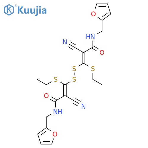 2-Propenamide, 3,3'-dithiobis[2-cyano-3-(ethylthio)-N-(2-furanylmethyl)- structure