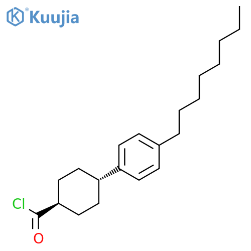 Cyclohexanecarbonyl chloride, 4-(4-octylphenyl)-, trans- structure