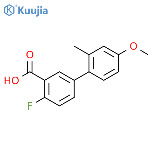 2-fluoro-5-(4-methoxy-2-methylphenyl)benzoic Acid structure