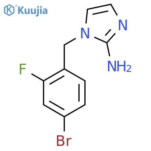 1-(4-bromo-2-fluorophenyl)methyl-1H-imidazol-2-amine structure