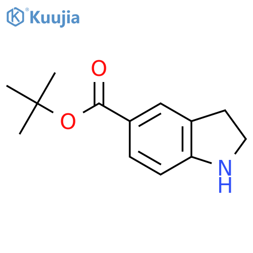 tert-butyl 2,3-dihydro-1H-indole-5-carboxylate structure