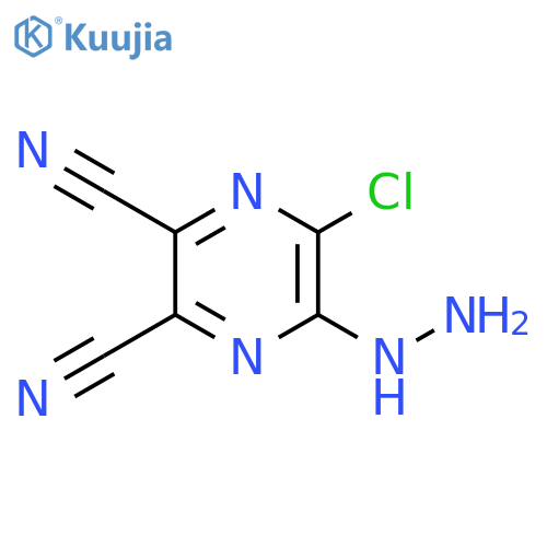 5-CHLORO-6-HYDRAZINYLPYRAZINE-2,3-DICARBONITRILE structure