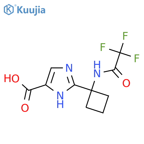 2-[1-(trifluoroacetamido)cyclobutyl]-1H-imidazole-4-carboxylic acid structure