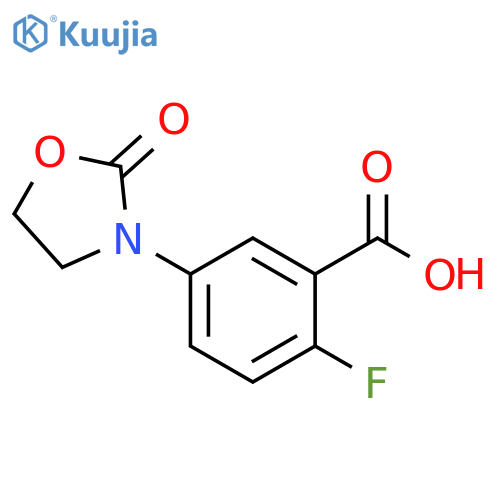 2-fluoro-5-(2-oxo-1,3-oxazolidin-3-yl)benzoic acid structure