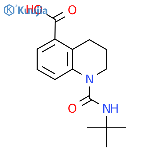 1-(tert-Butylcarbamoyl)-1,2,3,4-tetrahydroquinoline-5-carboxylic Acid structure