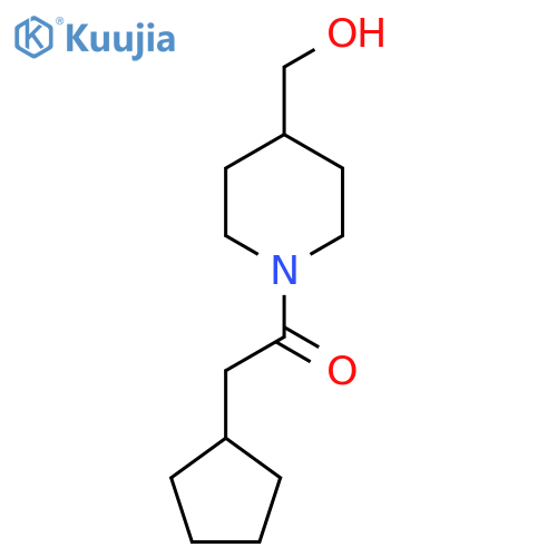 2-Cyclopentyl-1-(4-(hydroxymethyl)piperidin-1-yl)ethan-1-one structure