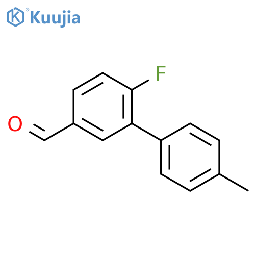 6-fluoro-4'-methyl-1,1'-biphenyl-3-carbaldehyde structure