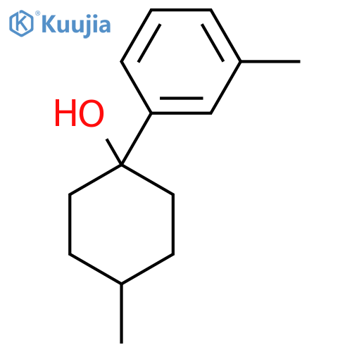 4-methyl-1-(3-methylphenyl)cyclohexan-1-ol structure