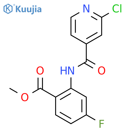 Methyl 2-(2-chloropyridine-4-amido)-4-fluorobenzoate structure