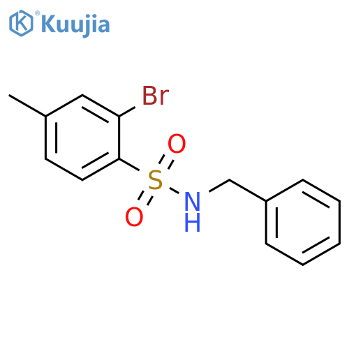 Benzenesulfonamide, 2-bromo-4-methyl-N-(phenylmethyl)- structure