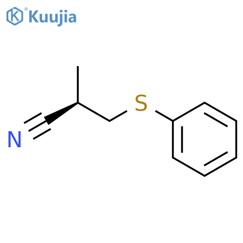 Propanenitrile, 2-methyl-3-(phenylthio)-, (R)- structure