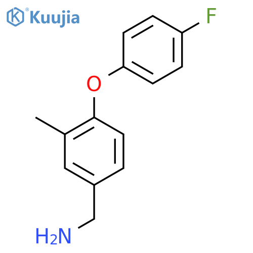 [4-(4-Fluorophenoxy)-3-methylphenyl]methanamine structure