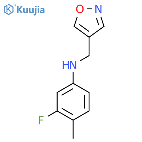 3-Fluoro-4-methyl-N-(1,2-oxazol-4-ylmethyl)aniline structure