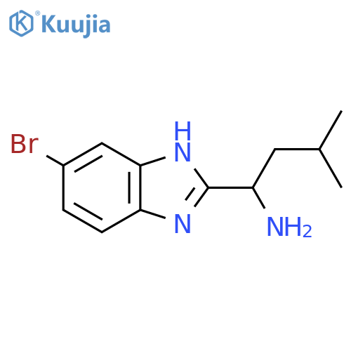 1-(5-Bromo-1H-benzo[d]imidazol-2-yl)-3-methylbutan-1-amine structure