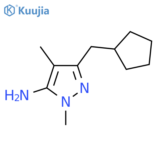 3-(Cyclopentylmethyl)-1,4-dimethyl-1h-pyrazol-5-amine structure