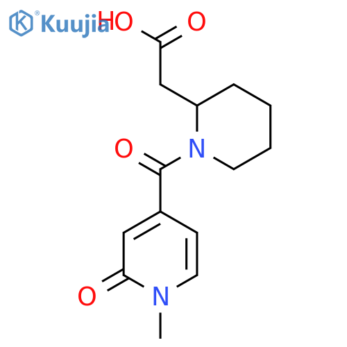 2-1-(1-Methyl-2-oxo-1,2-dihydropyridine-4-carbonyl)piperidin-2-ylacetic Acid structure