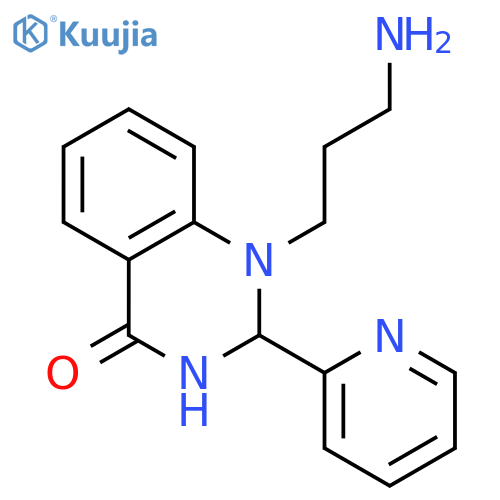 4(1H)-Quinazolinone, 1-(3-aminopropyl)-2,3-dihydro-2-(2-pyridinyl)- structure