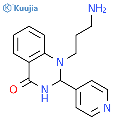4(1H)-Quinazolinone, 1-(3-aminopropyl)-2,3-dihydro-2-(4-pyridinyl)- structure