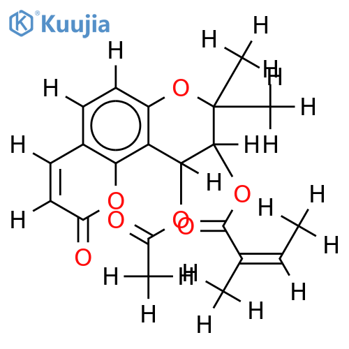 (+)-cis-4'-acetyl-3'-angeloylkhellactone structure