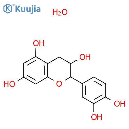2-(3,4-dihydroxyphenyl)-3,4-dihydro-2H-chromene-3,5,7-triol;hydrate structure