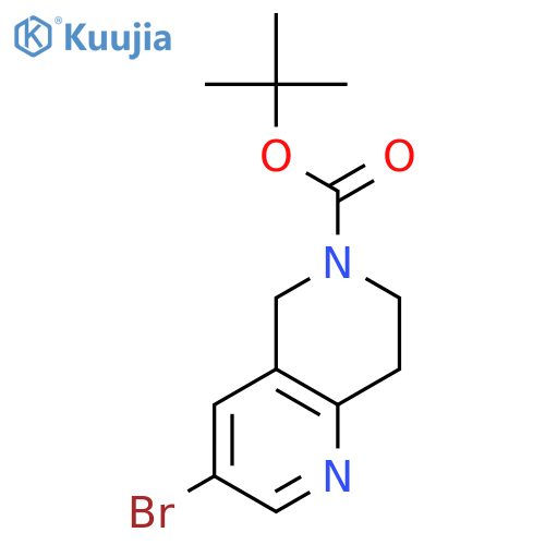 tert-butyl 3-bromo-5,6,7,8-tetrahydro-1,6-naphthyridine-6-carboxylate structure