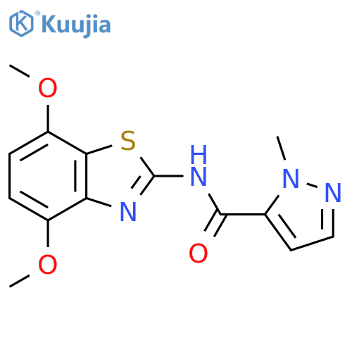 N-(4,7-dimethoxy-1,3-benzothiazol-2-yl)-1-methyl-1H-pyrazole-5-carboxamide structure