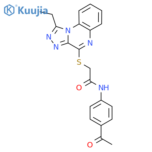 N-(4-acetylphenyl)-2-({1-ethyl-[1,2,4]triazolo[4,3-a]quinoxalin-4-yl}sulfanyl)acetamide structure