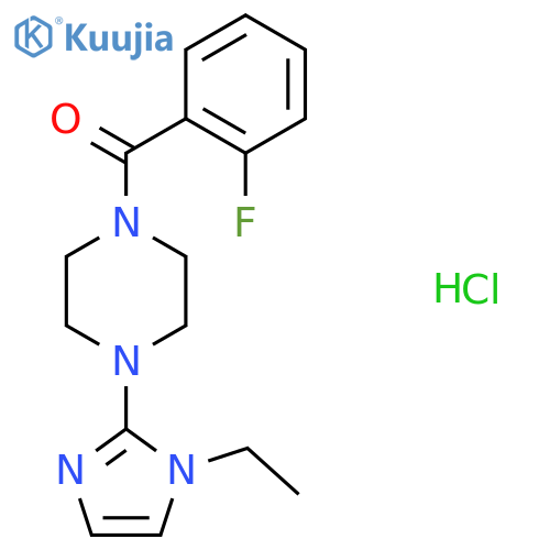 1-(1-ethyl-1H-imidazol-2-yl)-4-(2-fluorobenzoyl)piperazine hydrochloride structure
