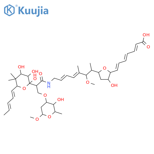 2,4,6-Heptatrienoicacid, 7-[5-[(3E,5E)-7-[[3-[(2,6-dideoxy-3-O-methyl-a-D-lyxo-hexopyranosyl)oxy]-1-oxo-2-[tetrahydro-2,3,4-trihydroxy-5,5-dimethyl-6-(1E,3E)-1,3-pentadien-1-yl-2H-pyran-2-yl]propyl]amino]-2-methoxy-1,3-dimethyl-3,5-heptadien-1-yl]tetrahydro-3-hydroxy-2-furanyl]- structure