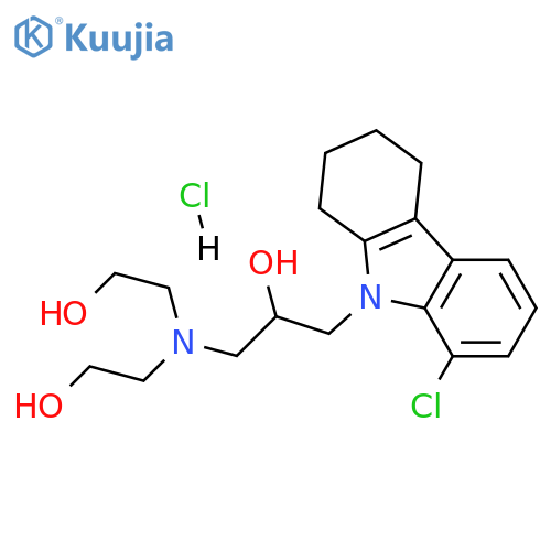 1-[bis(2-hydroxyethyl)amino]-3-(8-chloro-2,3,4,9-tetrahydro-1H-carbazol-9-yl)propan-2-ol hydrochloride structure