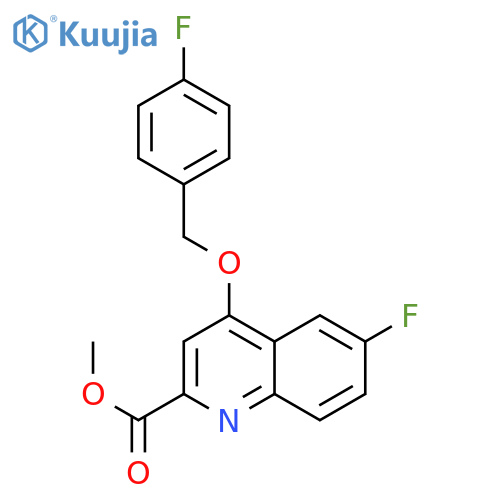 methyl 6-fluoro-4-[(4-fluorophenyl)methoxy]quinoline-2-carboxylate structure