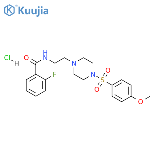 2-fluoro-N-{2-[4-(4-methoxybenzenesulfonyl)piperazin-1-yl]ethyl}benzamide hydrochloride structure