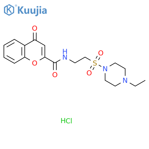N-{2-(4-ethylpiperazin-1-yl)sulfonylethyl}-4-oxo-4H-chromene-2-carboxamide hydrochloride structure