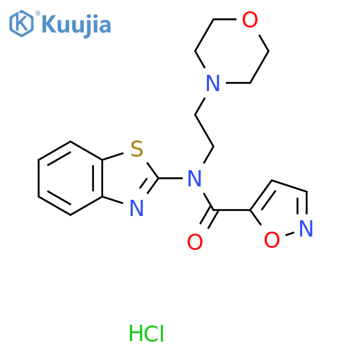 N-(1,3-benzothiazol-2-yl)-N-2-(morpholin-4-yl)ethyl-1,2-oxazole-5-carboxamide hydrochloride structure