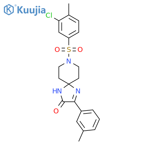 8-(3-chloro-4-methylbenzenesulfonyl)-3-(3-methylphenyl)-1,4,8-triazaspiro[4.5]dec-3-en-2-one structure