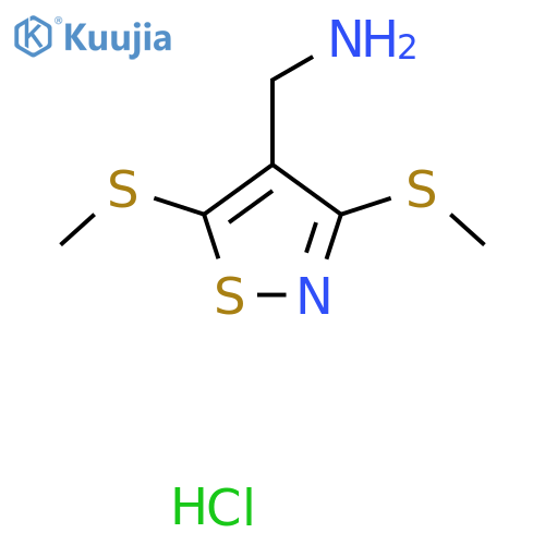 [3,5-Bis(methylsulfanyl)-1,2-thiazol-4-yl]methanamine;hydrochloride structure