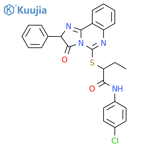 N-(4-chlorophenyl)-2-({3-oxo-2-phenyl-2H,3H-imidazo[1,2-c]quinazolin-5-yl}sulfanyl)butanamide structure