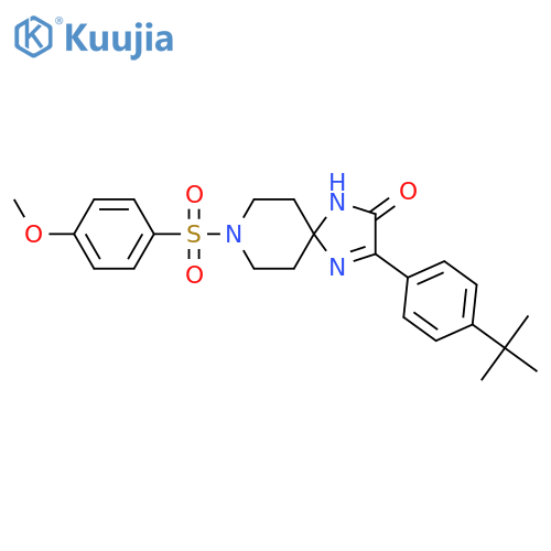 3-(4-tert-butylphenyl)-8-(4-methoxybenzenesulfonyl)-1,4,8-triazaspiro[4.5]dec-3-en-2-one structure