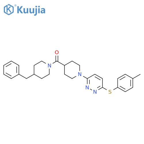 3-4-(4-benzylpiperidine-1-carbonyl)piperidin-1-yl-6-(4-methylphenyl)sulfanylpyridazine structure