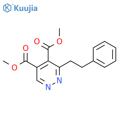 4,5-Pyridazinedicarboxylic acid, 3-(2-phenylethyl)-, dimethyl ester structure