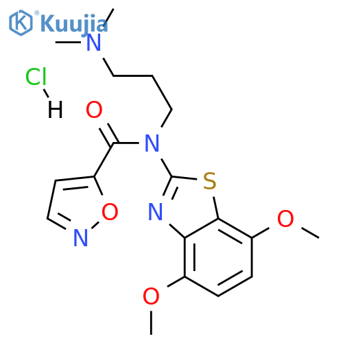 N-(4,7-dimethoxy-1,3-benzothiazol-2-yl)-N-3-(dimethylamino)propyl-1,2-oxazole-5-carboxamide hydrochloride structure