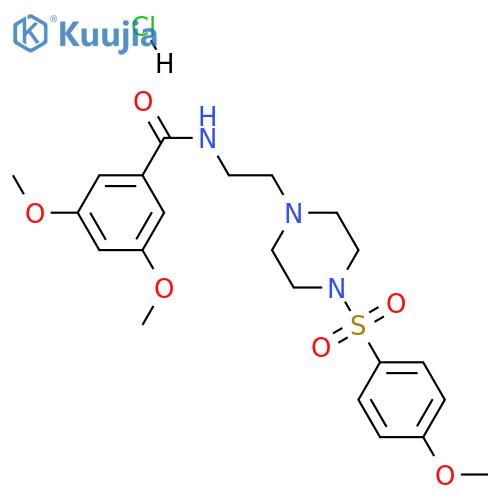 3,5-dimethoxy-N-{2-[4-(4-methoxybenzenesulfonyl)piperazin-1-yl]ethyl}benzamide hydrochloride structure