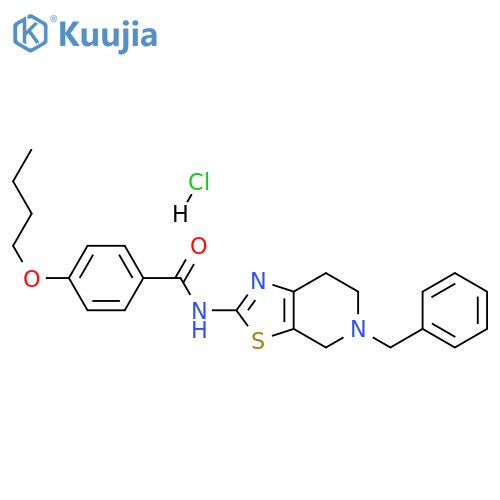 N-{5-benzyl-4H,5H,6H,7H-[1,3]thiazolo[5,4-c]pyridin-2-yl}-4-butoxybenzamide hydrochloride structure
