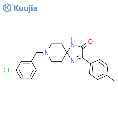 8-[(3-chlorophenyl)methyl]-3-(4-methylphenyl)-1,4,8-triazaspiro[4.5]dec-3-en-2-one structure