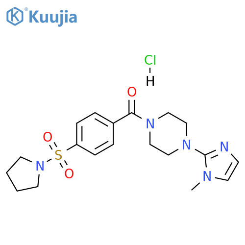 1-(1-methyl-1H-imidazol-2-yl)-4-4-(pyrrolidine-1-sulfonyl)benzoylpiperazine hydrochloride structure